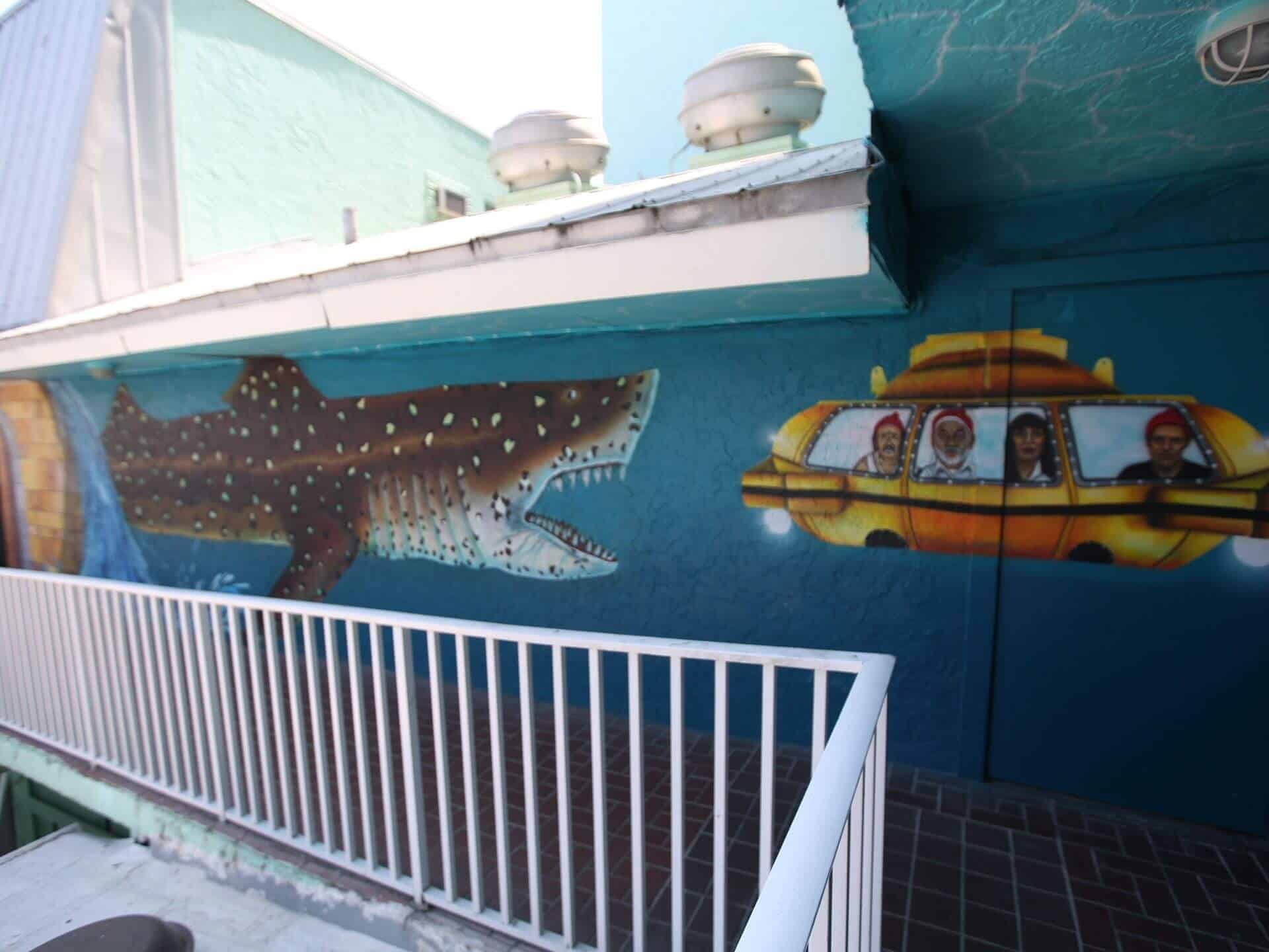 Lani Kai Island Resort | Mural Art: Tiger Shark and The Life Aquatic with Steve Zissou | Fort Myers Beach